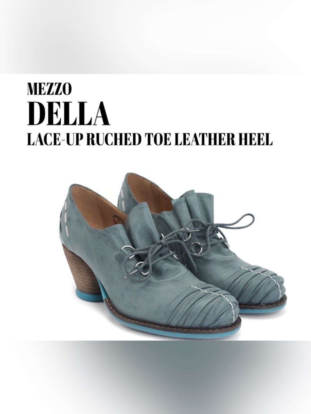 John Fluevog  Mezzo Della lace up ruched toe heels shoes 9.5